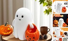 Halloween Ghost Decor, Cute Pumpkin Ghost Figurine for Halloween pumpkin ghost
