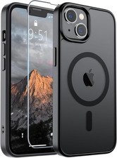 SUPFINE Magnetic for iPhone 13 Case/iPhone 14 Case Black  With Screen Protector
