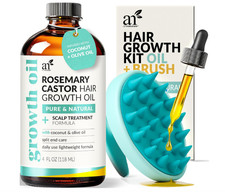 Artnaturals Organic Rosemary Castor Hair Oil  Massager Hair Growth Set Hair Gro