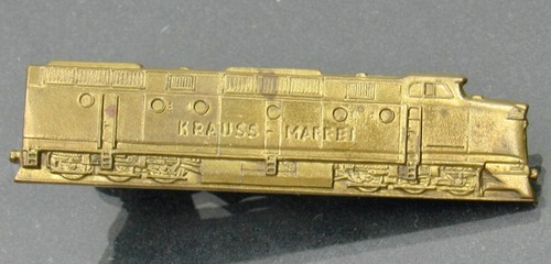 Krauss Maffei Locomotive Train Tie Bar Clip Clasp Bronze Tone Vintage - Picture 3 of 8