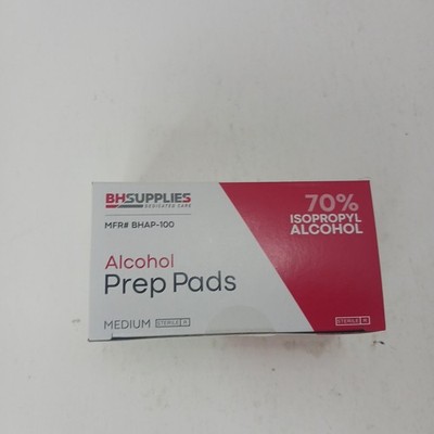 Gentle Sterile Alcohol Prep Wipes  100-Pack, 70% Isopropyl for Skin Care NIB
