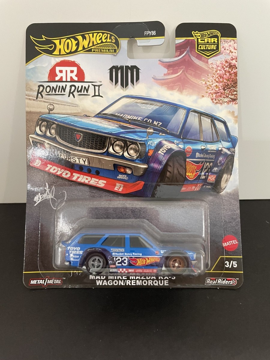 純日本製　REDI  UG MADBUNNYコラボ 2025 HOT WHEELS MAD MIKE MAZDA RX-3 WAGON BLUE RONIN RUN II REAL