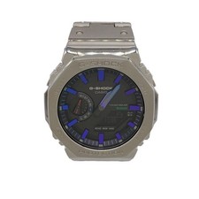 CASIO Solar watch G-SHOCK Analog Stainless steel BLK SLV