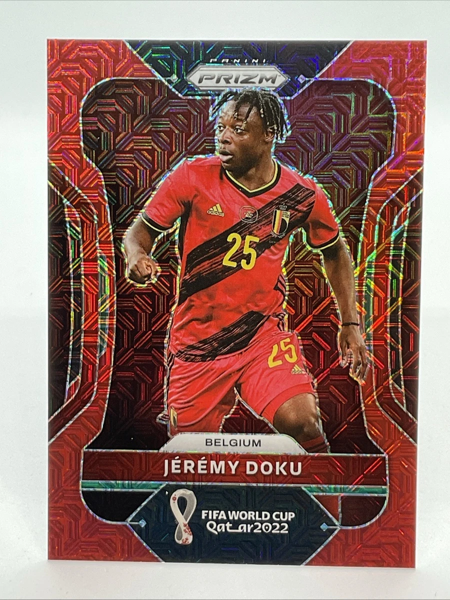 Preços baixos em 2022 Panini Prizm World Cup Qatar Jeremy Doku #18