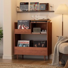 BROTTAR 2-Tier Open Turntable Stand, Vinyl Record Player Stand Storage Cabinet