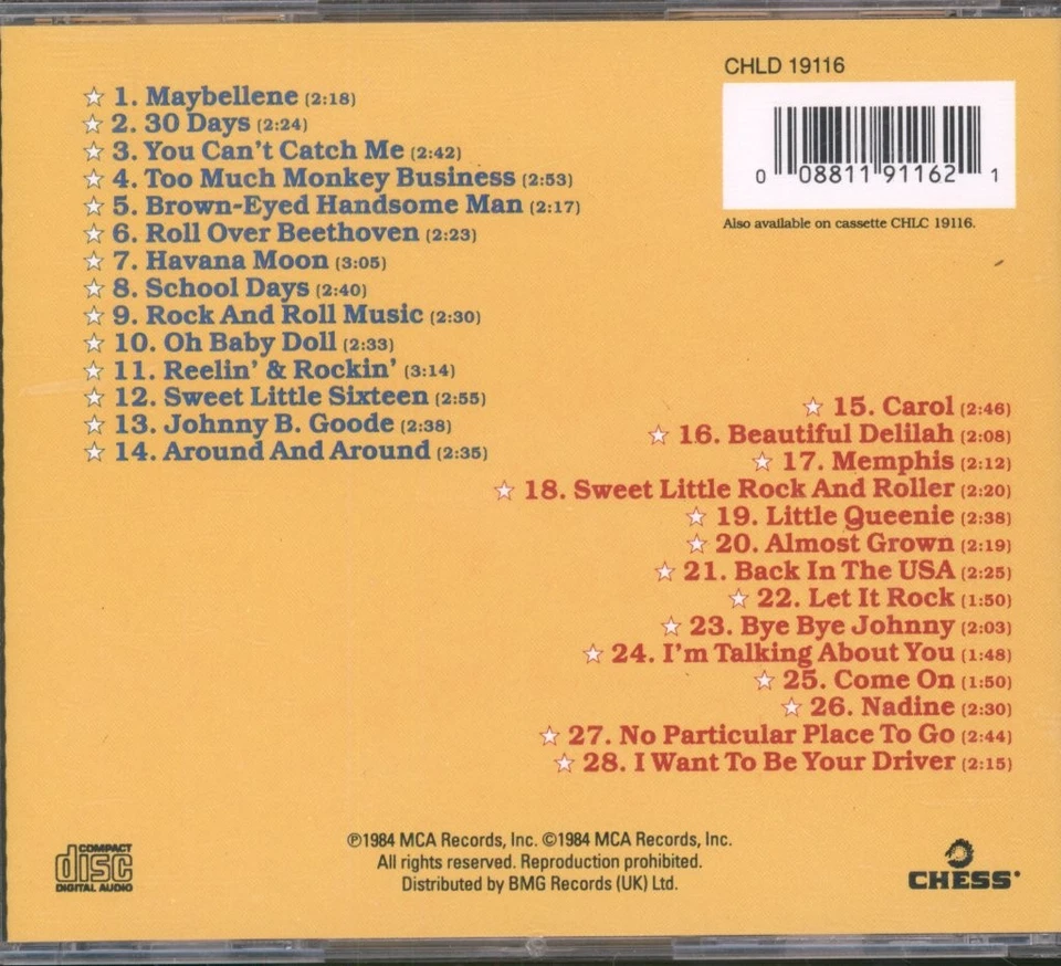 Chuck Berry Great Twenty-Eight CD UK Chess 1994 CHLD19116 - Bild 2 von 3