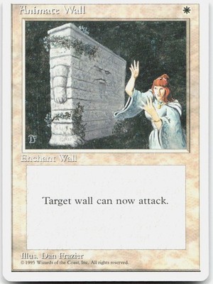 Animate Wall Moderately Played Fourth Edition Rare Magic: The Gathering