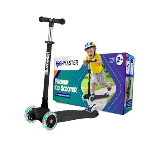  Kids Scooter &ndash; for Children and Toddlers &ndash; Black 3 Whee