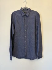 PAUL SMITH Shirt Mens Medium Long Sleeve Slim Blue Button Up PS Cotton Casual