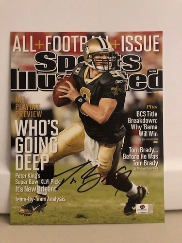DREW BREES SIGNED AUTOGRAPHED 8"X10" PHOTO NEW ORLEANS SAINTS with COA NEW