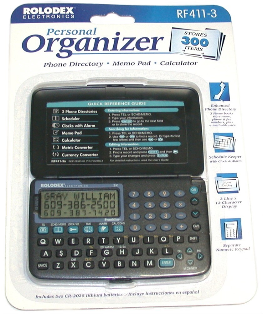 Rolodex Electronic Personal Organizer RF4113 New FREE SHIPPING 100