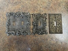 3 Vintage American Tack & Hardware Co. Brushed Gold Metal Light Switch Covers