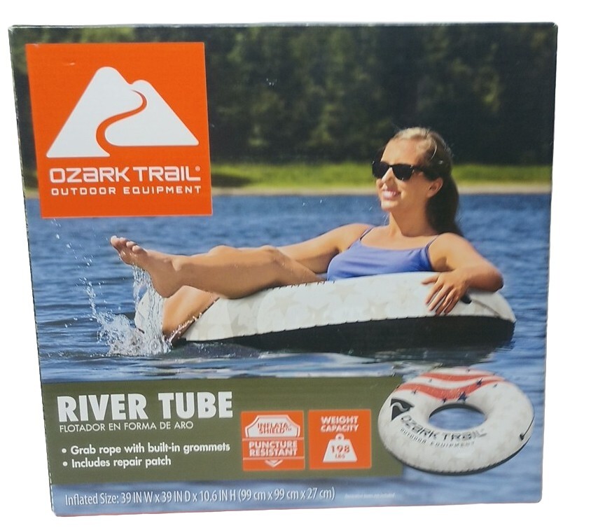 Ozark Trail 34.5" Blue Camo 9.43 gal. Inflatable Floating Cooler + Tube Float