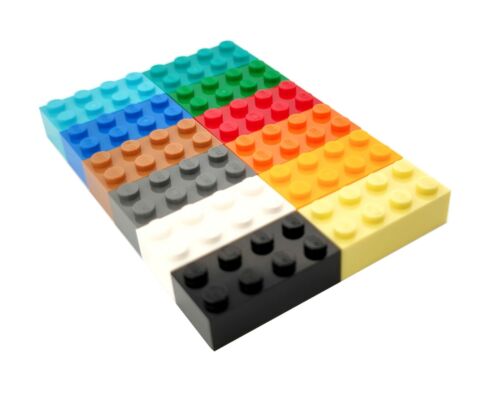 LEGO 3001 Bausteine 2x4 Bricks 50/100 Stück Grün Weiß Schwarz Blau Rot Orange - Bild 1 von 23