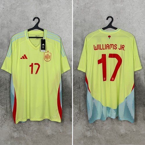 SPAIN 2024 AWAY FOOTBALL SHIRT #17 WILLIAMS JR. ADIDAS NATIONAL JERSEY SIZE 3XL