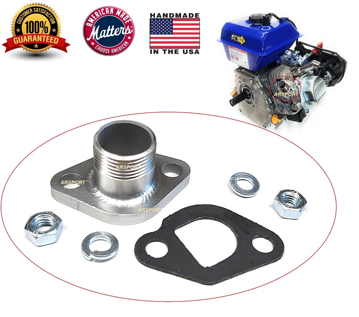 3/4 Threaded Exhaust Flange For Predator 212cc Honda GX160 GX200