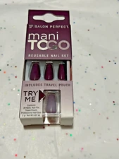 Salon Perfect Mani To Go Reusable Nail Set PURPLE NEW IN BOX