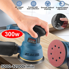 300W ELECTRIC RANDOM ORBITAL SANDER 6 SPEEDS ROTARY PALM CIRCULAR DISC 125mm UK