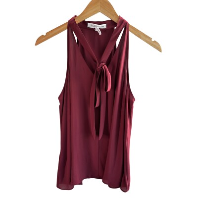 BCBGeneration HalterTop  Burgundy Tie Neck Classic Officewear Small NWOT