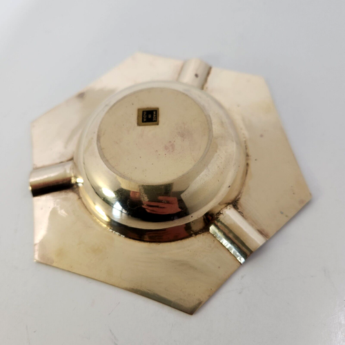 Vintage Brass Eagle Ashtray Hexagon Design Made In India Marks/Wear Read! - Picture 7 of 13