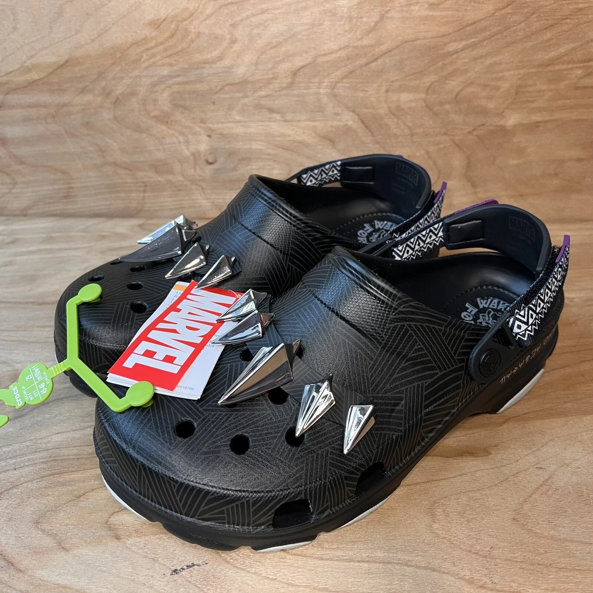 Marvel X Black Panther Crocs All Terrain Clog Shoes Size Mens 12