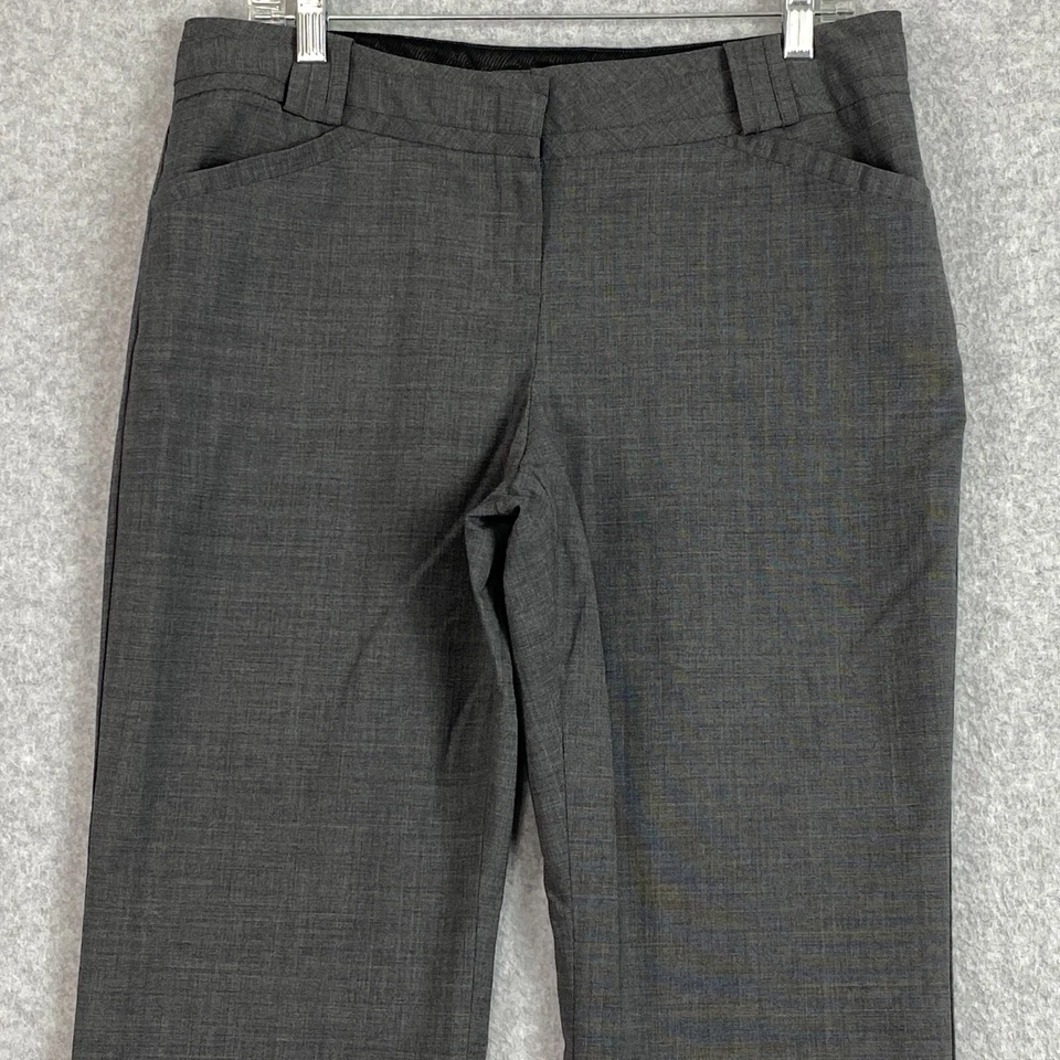 Calça social feminina The Limited 10 cinza ajuste Cassidy reta cintura média lã poli - Imagem 2 de 4