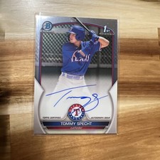 2023 Bowman Chrome Tommy Specht Bowman 1st AUTO # RANGERS