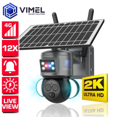 4G Security Camera Solar 24/7 Construction Site 12X Hybrid Zoom