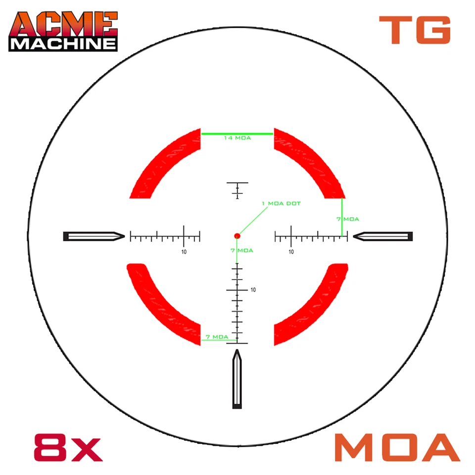 Mira para rifle ACME Machine 1-8x28 mm primer plano focal 34 mm Elite retícula TR-MIL Foto 2 de 3