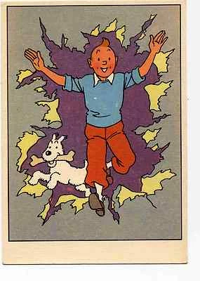 "Tintin crêve la page" Carte Hergé années 60 TTBE - Photo 1/2