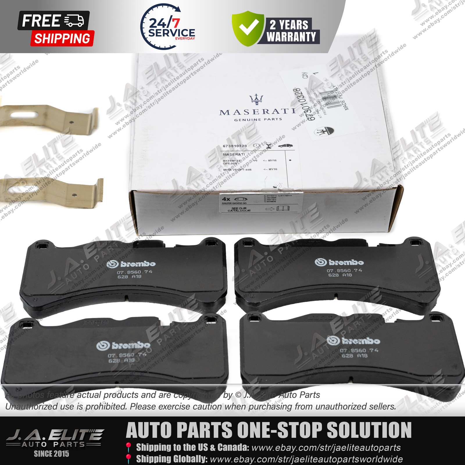 Genuine Maserati Front Brake Pads kit for Quattroporte GT GC 4.7L, 673010328