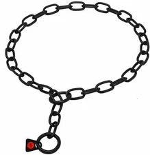 Herm Sprenger Black Stainless Steel Short Link Fur Saver Dog Training Collar