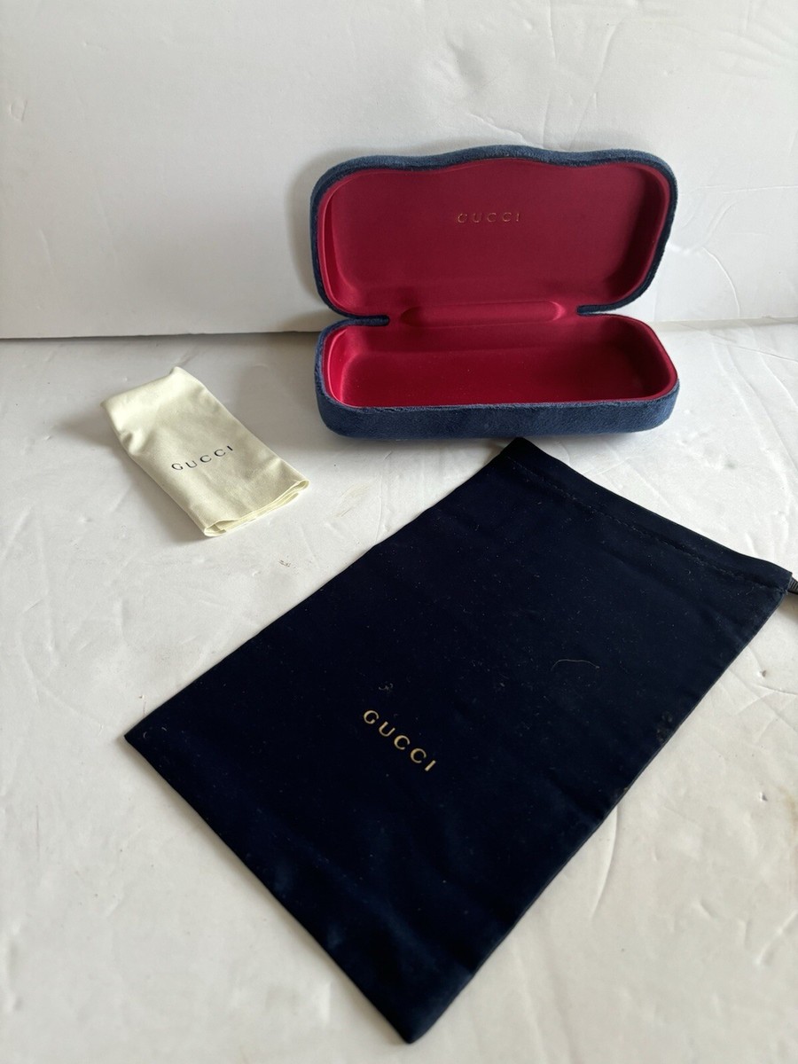 Gucci Blue and Red Velvet Glasses Case Gucci Sunglasses Glasses Eyewear Case Blue & Red Velvet  main image 3