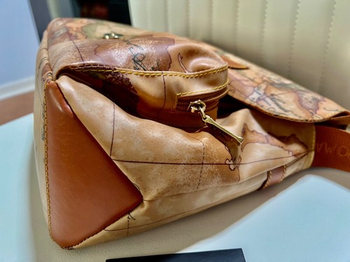 ALVIERO MARTINI GEO 1A CLASSE Bag Crossbody Soft Leather Brown Small - Picture 18 of 23
