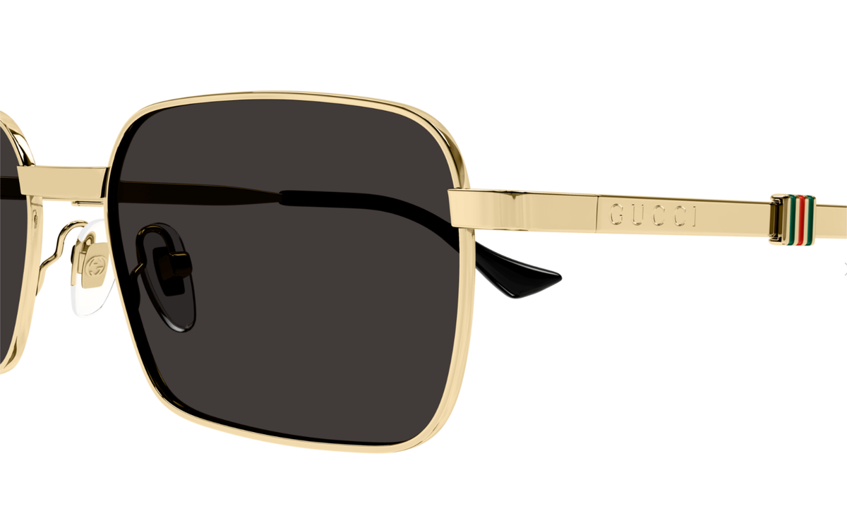 GUCCI サングラス GG0595S 001　ケース付き Gucci GG1495S 001 56mm Square Gold Unisex Sunglasses with Grey