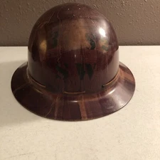 MSA Skullgard Full Brim Hard Hat Vintage Brown TYPE K Mine Safety w/Insert