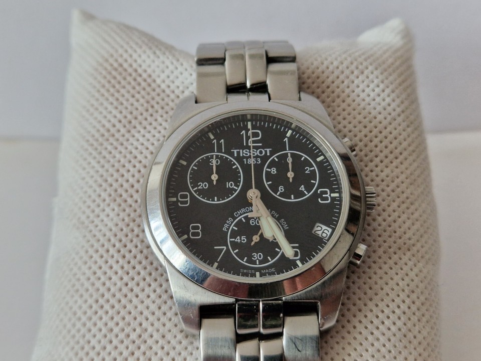 Montre Chronographe Tissot PR 50 - Cadran Noir, Référence J378/478, Occasion
