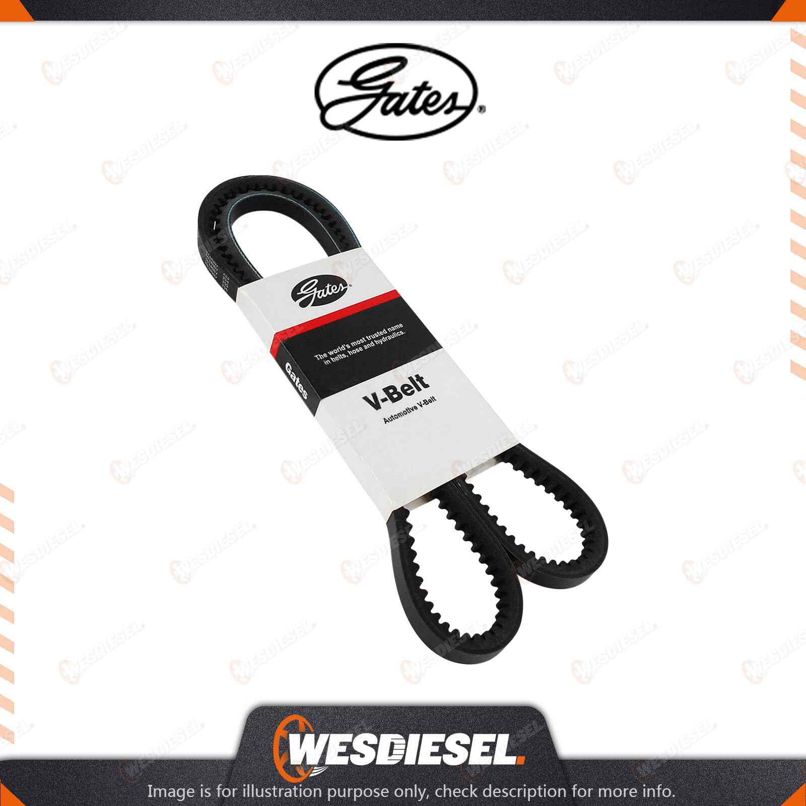 Gates PowerSteering Pump VBelt fits BMW 5 Series E34 2.5L 125KW 09/88