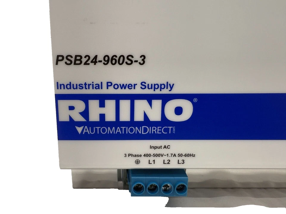RHINO PSB24-960S-3 Power Supply, 3 PH 480VAC Input, 24 VDC @ 40A/960W Output - Image 2 of 3