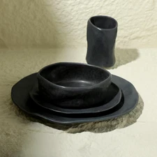 Atik Modern Stoneware 16-Piece Dinnerware Set, Plate and Bowl Set, Dish Set for