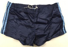 Adidas vintage 1980s shorts glossy navy nylon made in West Germany womens D6 XL