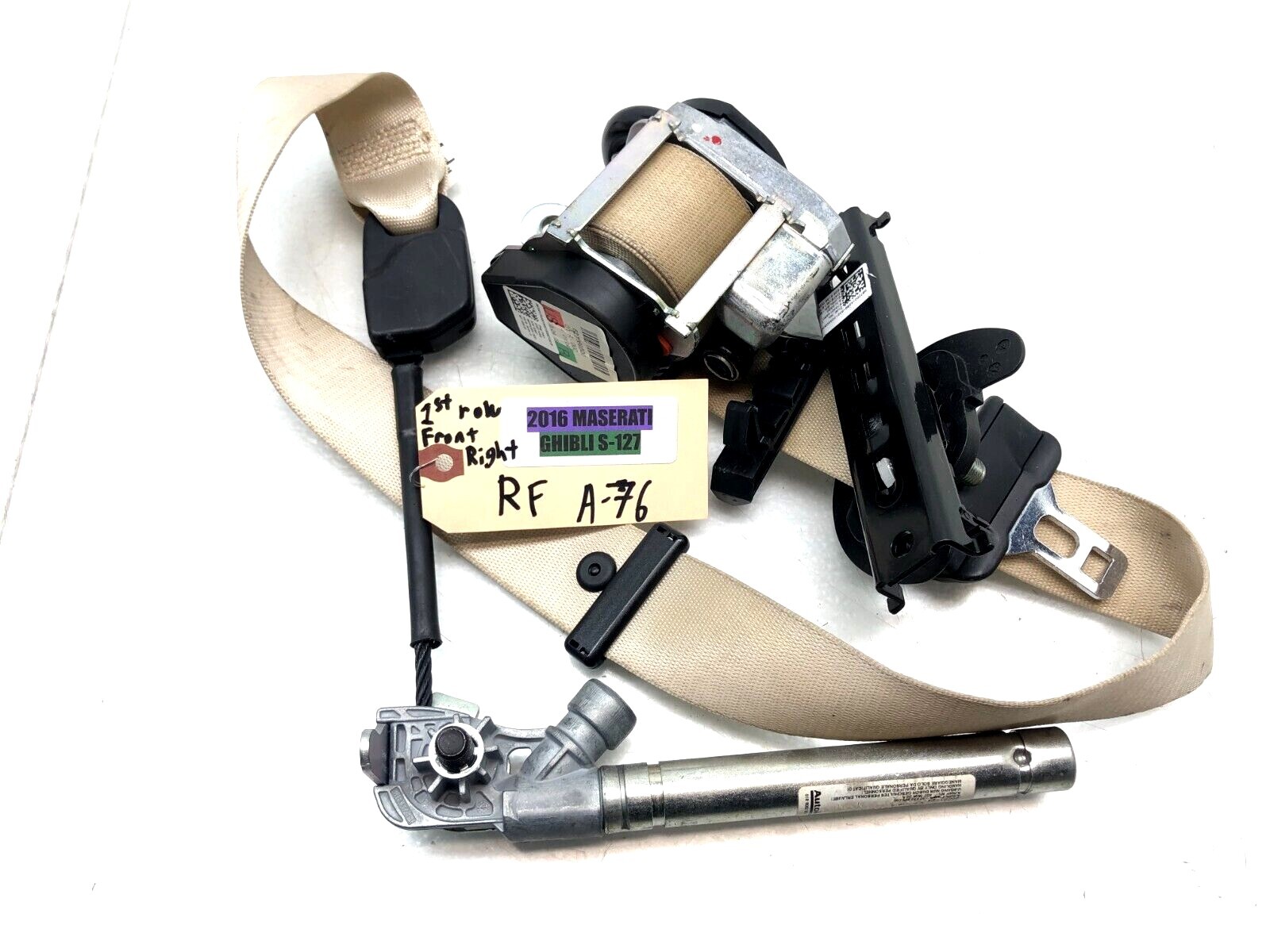 2014-2020 MASERATI GHIBLI S RIGHT PASSENGER FRONT SEATBELT RETRACTOR OEM.
