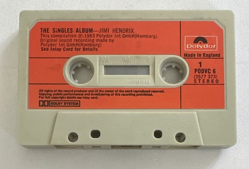 Jimi Hendrix 'The Singles Album' cassette tape Polydor Ex / M Condition - Picture 6 of 7