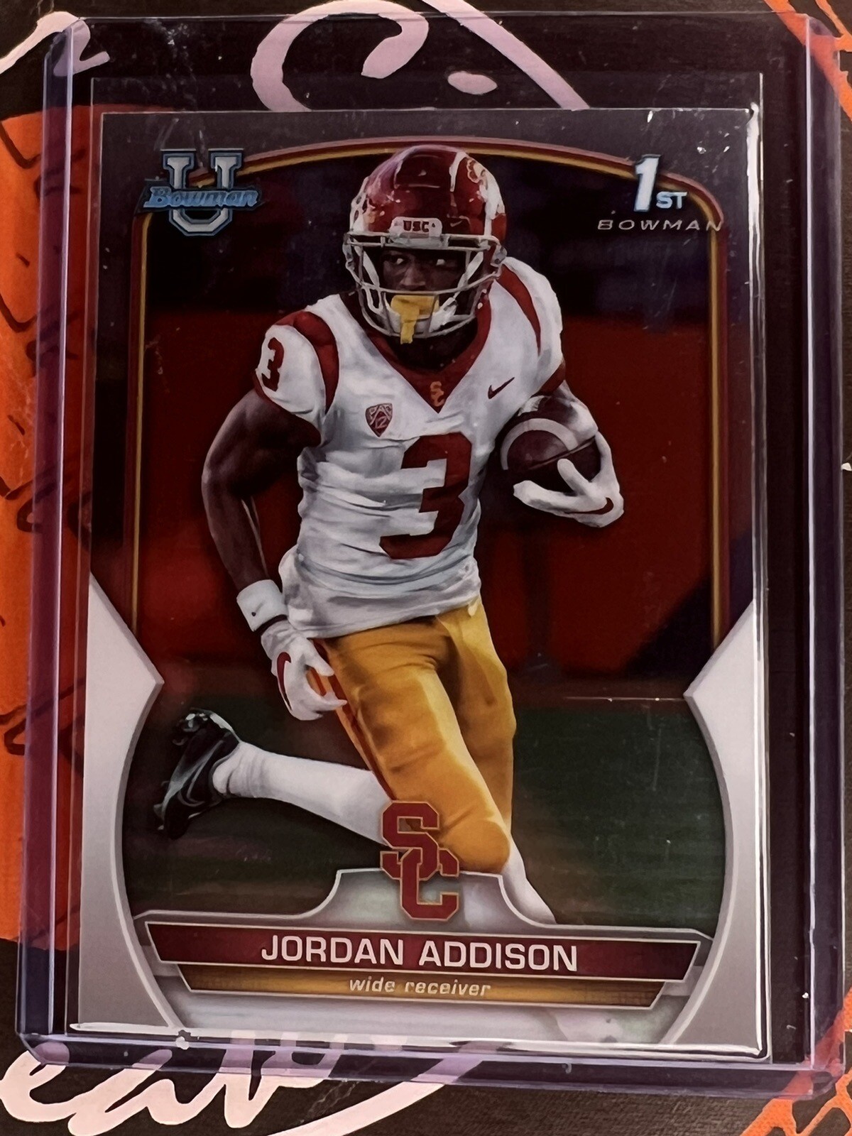 Jordan Addison 2022 Bowman U Chrome 1st Base Rookie RC #36 USC / Vikings