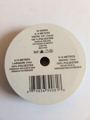 Vtg Offray Light Blue Ribbon; 1/4" Width, 10 Yrd Spool; 100% Polyester; Unused - Picture 6 of 6