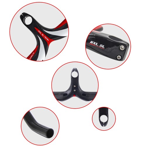 Integrated Carbon Road Bike Handlebar with Stem 28.6mm Internal Routing Drop Bar - Picture 4 of 48