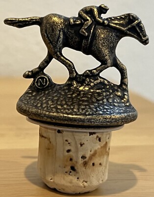 BLANTON'S BOURON BOTTLE STOPPER RACE HORSE & JOCKEY LETTER ''N''