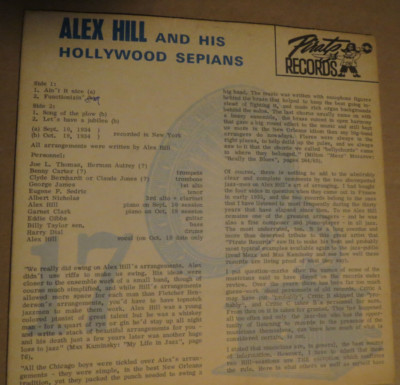 45RPM Pirate (Sweden) EP Alex Hill, Benny Carter, Albert Nicholas, Ain't Nice EX