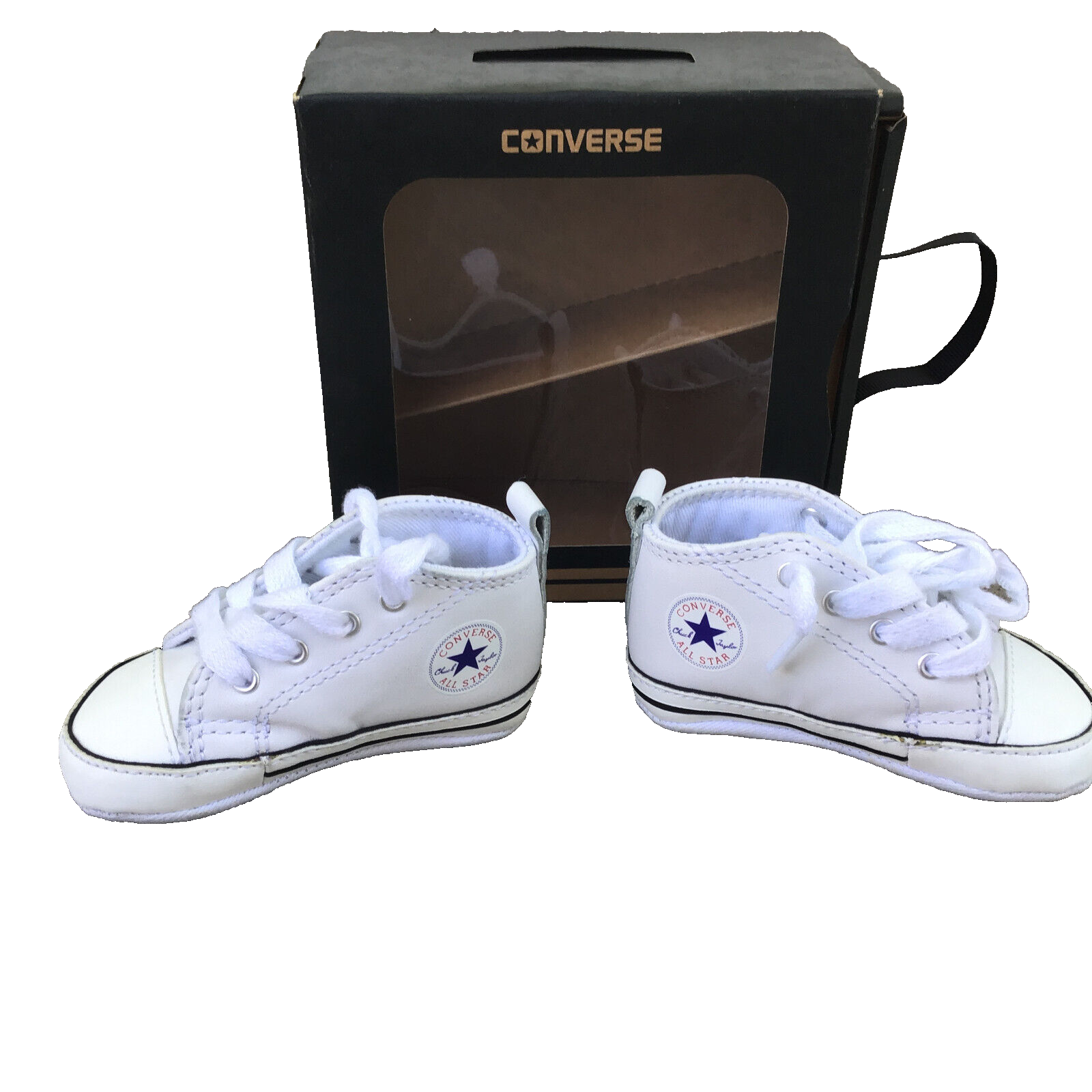PONY Sneakers unisex unisex bianche per neonato Converse First Star taglia 2 culla USA con scatola