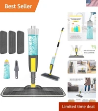 Lightweight Spray Mop with Refillable Bottle & Washable Pads - Great for Homes